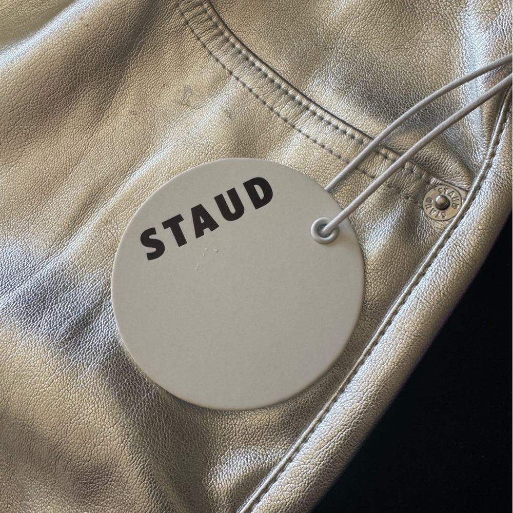 STAUD Metallic Silver “chisel pant!” Super FUN& FLATTERING 🎉zoom in for details
